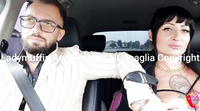 sensual and provocative woman in the car