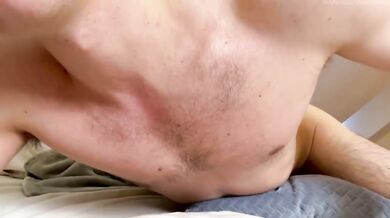 Horny Guy Moaning Quietly While Pillow Humping - Christmas Cum Hands Free - 4K