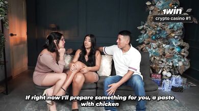 Girlfriend finds out she's been cheated on after her boyfriend and mom fucked behind her back without a condom - Merry Christmas!