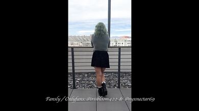Stranger flashing on the hotel roof leads to BJ, rimming, and foot worship