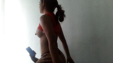 I seduce my mother's husband and he fucks me on the sofa