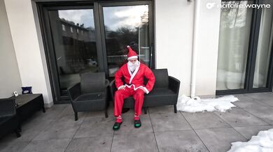 Santa gives naughty girl a dick for Christmas