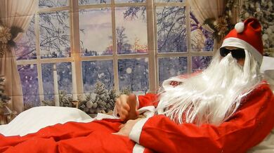 This Father Christmas 'cums' a lot more than once a year!