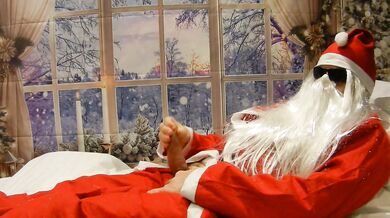 This Father Christmas 'cums' a lot more than once a year!