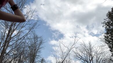 Submissive 18 year old slut sucking cock outdoors