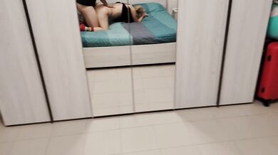 Xmas quickie doggystyle with cumshot on my asshole