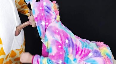 Gagging from a deep throat because his cock is huge