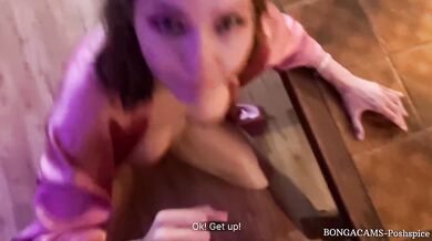 Cheating on the verge of a foul - fuck mistress while wife in the store (with subs)