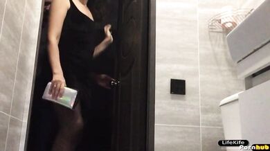 Nightclub toilet sex at a party