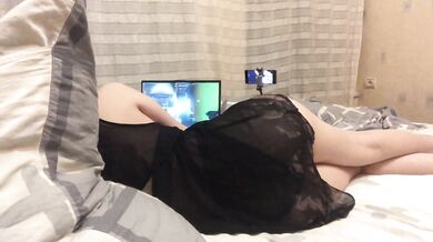 When a gamer girl plays for a long time Overwatch (by D.Va)