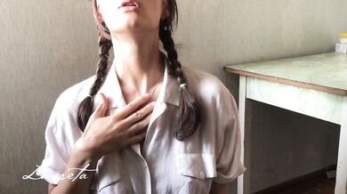 Schoolgirl Learns How To Swallow For The First Time