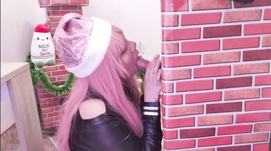 Wet Blowjob to Santa's big cock!