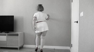 Changing into nurse's clothes