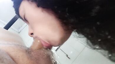 Blowjob fucking her throat until the very end, she's licking, drooling, torturous blowjob, lucky guy