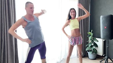 Stepdad fucks his stepson's asshole while he fucks his girlfriend's pussy