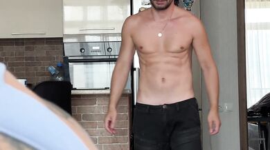 Stepdad fucks his stepson's asshole while he fucks his girlfriend's pussy