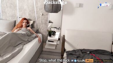 Backstage from the porn serial Family Secrets. BTC. Stepmother and stepson.