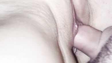 Real sensual couple sex, her pussy literally ate my cum