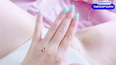 the most tender flowing pussy of a cute teen girl/first person masturbation, extrem creamy, squirt