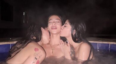 My friends and I fuck my neighbor! Foursome!