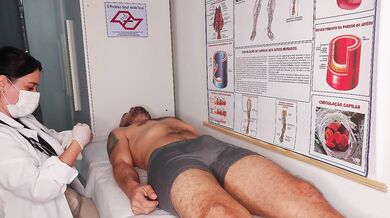 Erection in front of the nurse