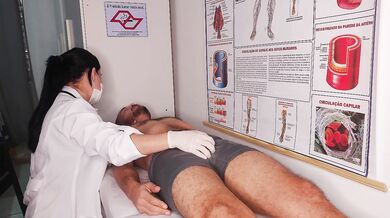 Erection in front of the nurse