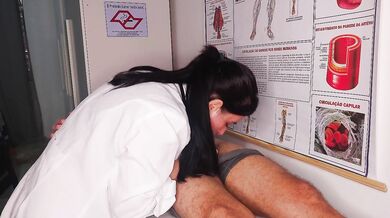 Erection in front of the nurse
