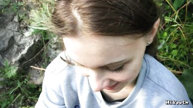 Russian Slut Make Blowjob Outdoor after University - hiyouth