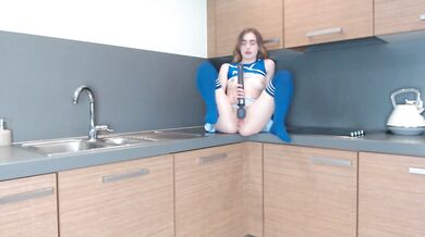 Cheerleader cums for daddy