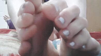 Cum watching my tight pussy & pretty feet!