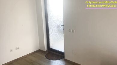 Public Tease in Torn Leggings – Blowjob & Doggy with Double Cum on My Black Downjacket