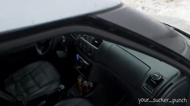 Mouthful of cum near the road