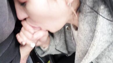 Mouthful of cum near the road