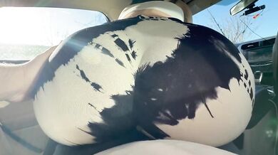 Slowly Dry Hump on Stepbrother till Cum on Self in the Car