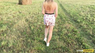 She teased me with her ass, for which she was fucked hard in the hayloft