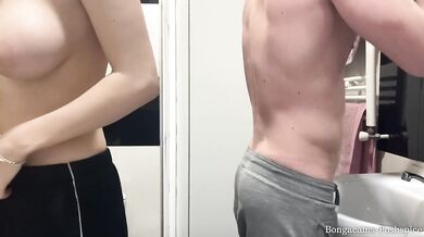 I could not resist and seduced a sexy neighbor. Cum inside. (With subs)
