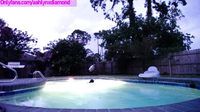 Getting wet in my white dress and letting the neighbors hear me cum