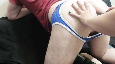 Anal vegetarian. Fucked her husband with 2 hands and a huge zucchini in the ass.