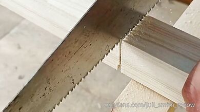Working with wood was hard, so I had to undress
