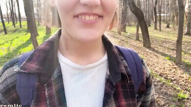 Cute sex in nature with a beautiful girl