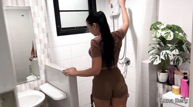 STEP SISTER takes CUM in the SHOWER and BEDROOM POV
