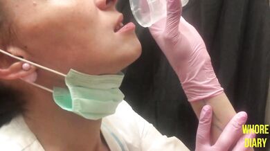 The nurse swallowed the sperm analysis