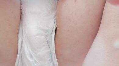 Big diaper to be filled completely with pee in a garden. Do you want to smell it with me?