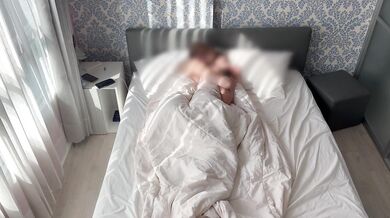 Passionate sex of a real couple in the morning, horny big ass