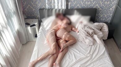 Passionate sex of a real couple in the morning, horny big ass