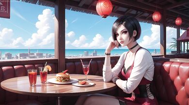 Date with Ada Wong at a restaurant. She wanted to start right there!