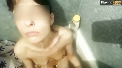 He pissed on a skinny girl, and then filled her mouth full with his sperm - PlayingGods