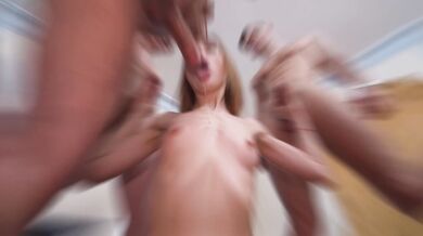 The total length of the cocks inside her is 65 cm ! 11 min full in profile