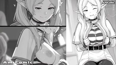 Sousou no Frieren hentai comic EP.001 - Frieren big tits blow job hentai by amscomic