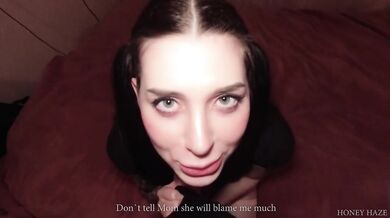 STEPSISTER CAUGHT ON WATCHING PORN A GAVE A 69 DEEPTHROAT. HONEY HAZE